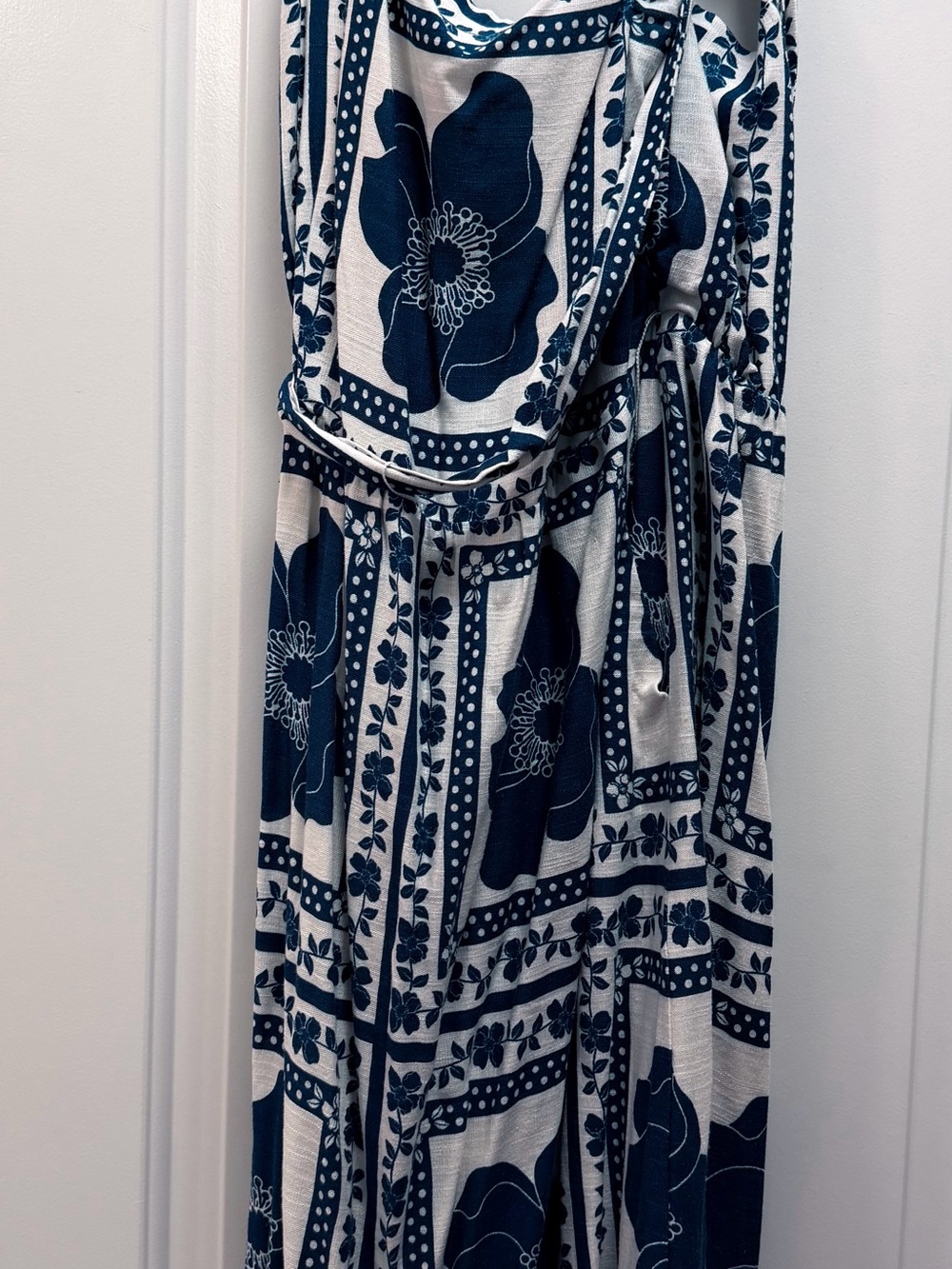 Draper James Aqua Label Navy & Cream Knit Top - XL